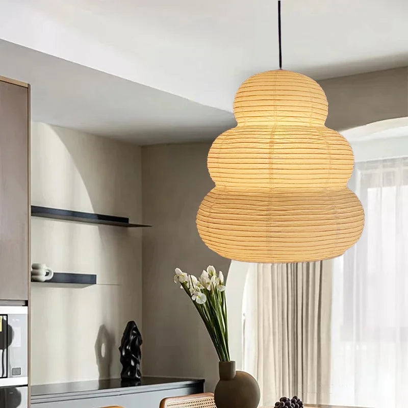Afralia™ Wabi-sabi Rice Paper Pendant Lights Japanese Chandelier Home Decor Hanging Light