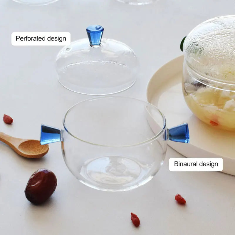 Afralia™ Glass Bowl Set: Multifunctional Food Storage, Salad, Dessert Bowl, Simmer Pot, Stew Bowls