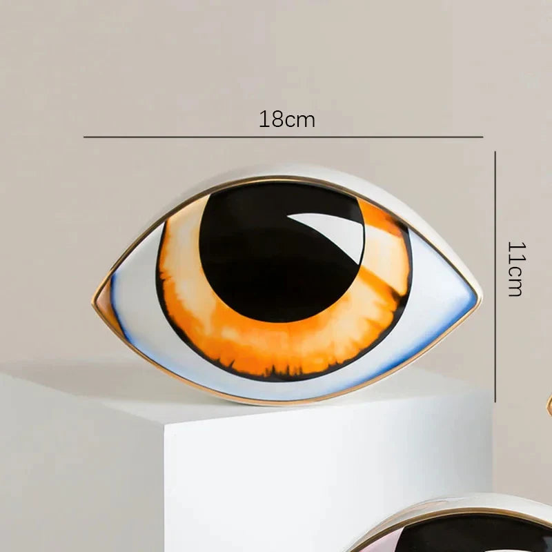 Afralia™ Evil Eye Devil's Eye Sculpture Charm Feng Shui Home Decor Ornaments