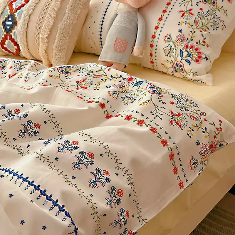 Afralia™ Boho Cotton Printed Bedding Set | Super Soft Bed Sets for Single Double Size