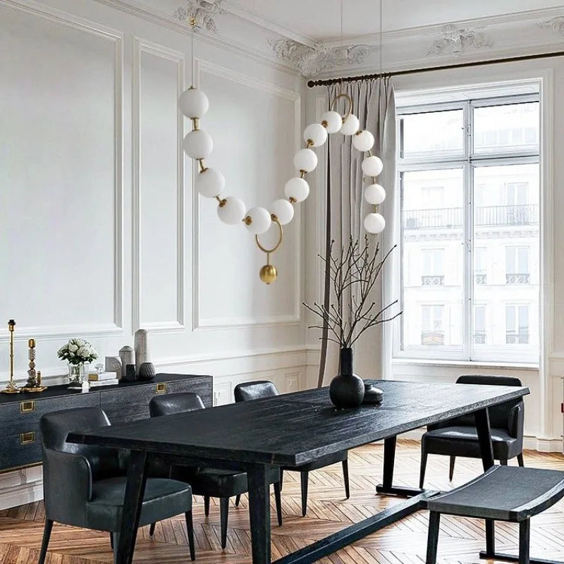 Afralia™ Glass Ball Pendant Chandelier: Nordic Luxury Ceiling Light