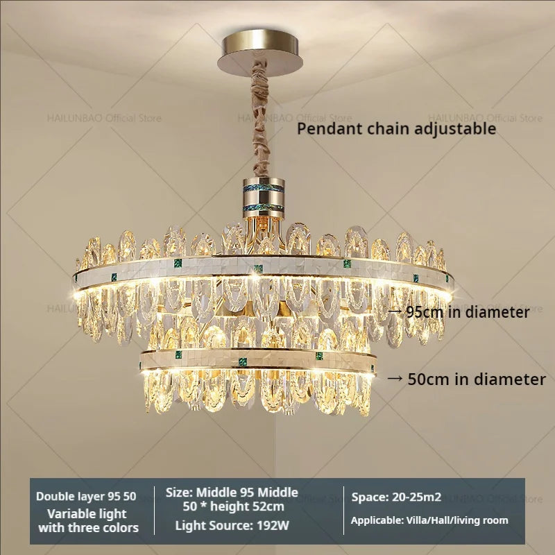 Afralia™ 2024 High-End Villa Crystal Chandelier with Hollow Design for Luxurious Living Rooms
