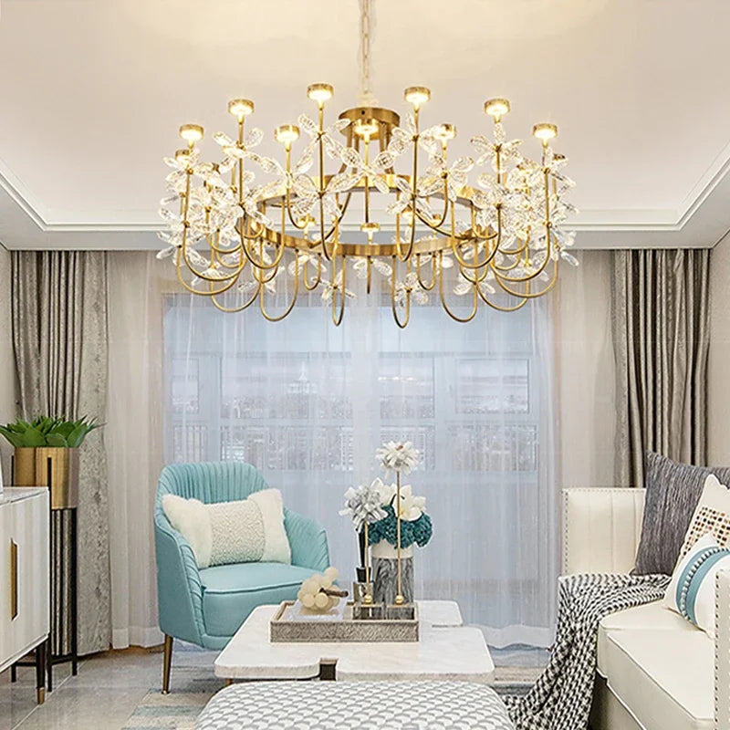 Afralia™ Butterfly Chandelier: Modern LED Dimmable Pendant Lamp Luxe Crystal Decor-Light 2024