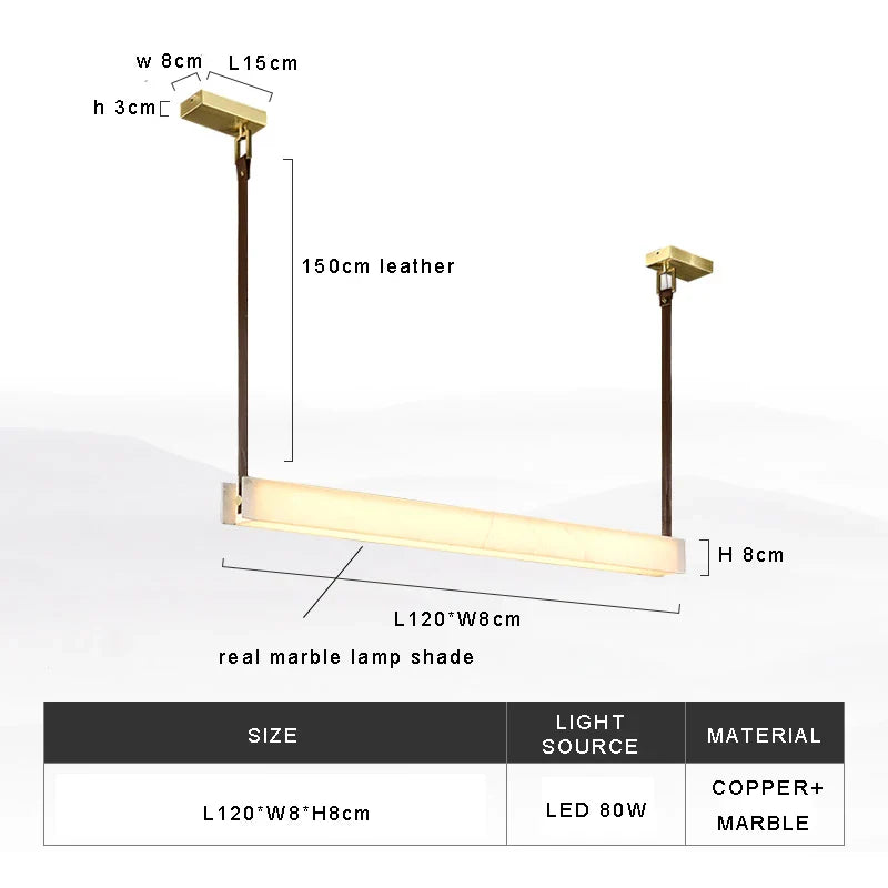 Afralia™ Marble Ceiling Pendant Light Fixture for Dining Room, Dimmable & Natural Finish