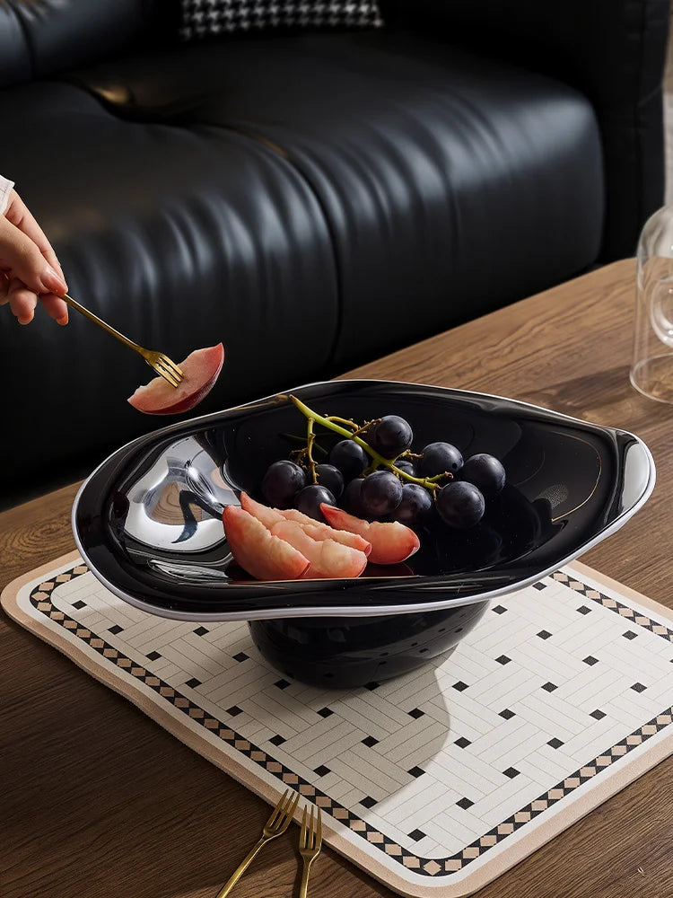 Afralia™ Geometric Acrylic Fruit Plate Tray for Snacks and Jewelry Storage