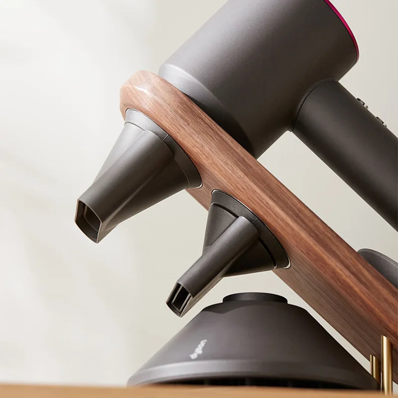 Afralia™ Hair Dryer Holder for Dyson Supersonic - Walnut Beech Wood Bathroom Rack