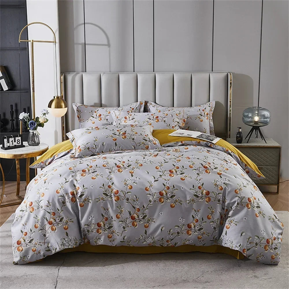 Afralia™ 600TC Egyptian Cotton Queen King Bedding Set Duvet Cover Bed Linens