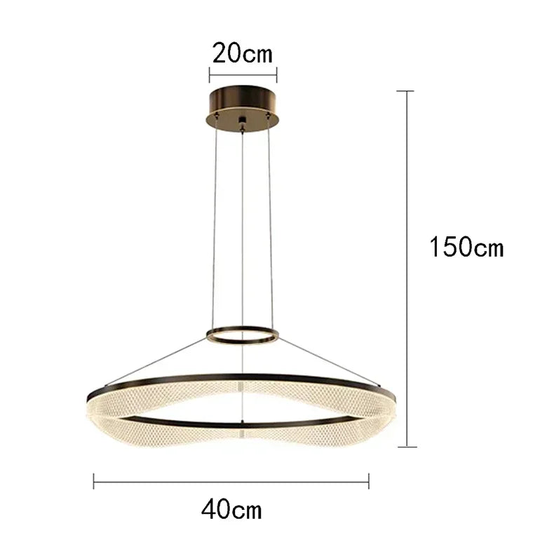 Afralia™ Modern LED Ring Stairs Pendant Chandeliers for Living & Dining Room Lighting