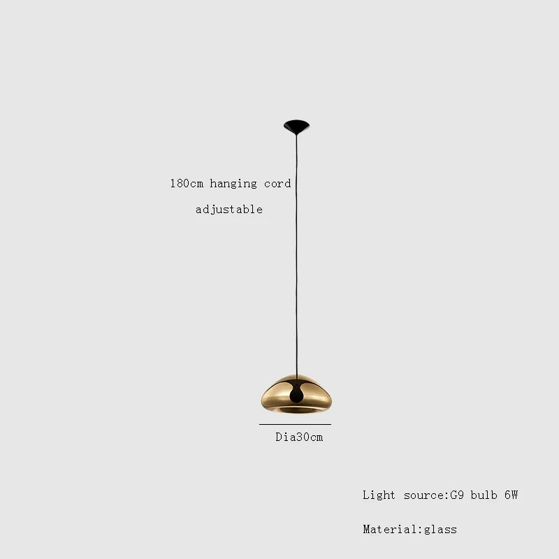 Afralia™ Glass Gold Ceiling Pendant Lamps LED Dining Bar Kitchen Lighting Fashion Lustres