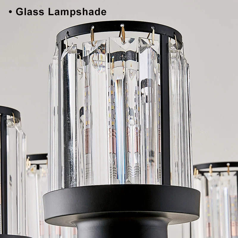 Afralia™ Black Art Crystal Chandelier for Luxury Living Room Bedroom Lighting Fixtures