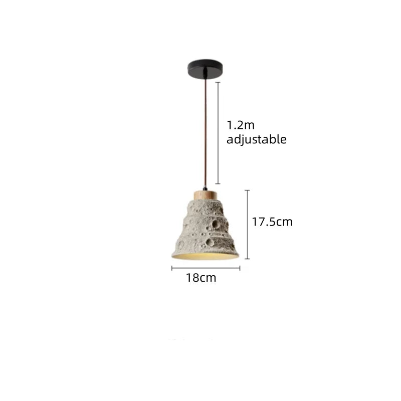 Afralia™ Modern Retro Cement Irregular Pit Pendant Lights for Restaurant Bedroom Living Room