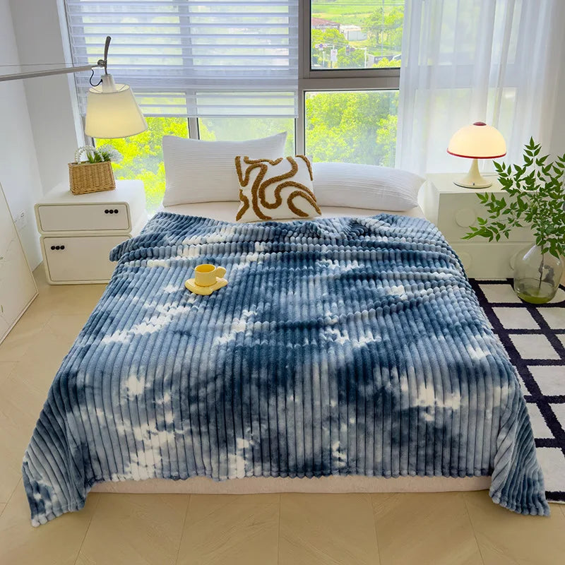 Afralia™ Marble Patterned Flannel Blanket - Multipurpose Office Nap Shawl & Cushion