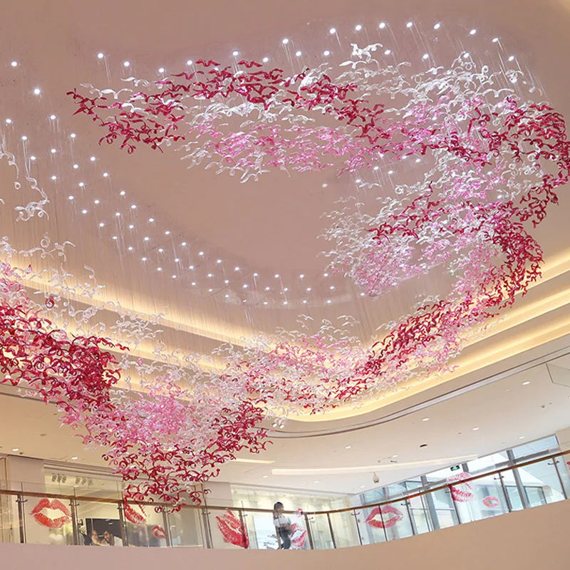 Afralia™ Luxury Glass Stair Chandelier for Villa & Hotel Lobby