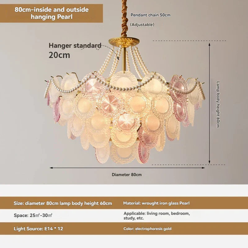 Afralia™ French Crystal Pendant Chandelier Light with Glass Crystals