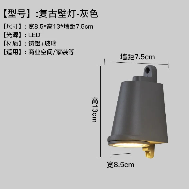 Afralia™ Vintage LED Wall Lamp Horseshoe Design, Waterproof, E27 for Bedroom, Cafe
