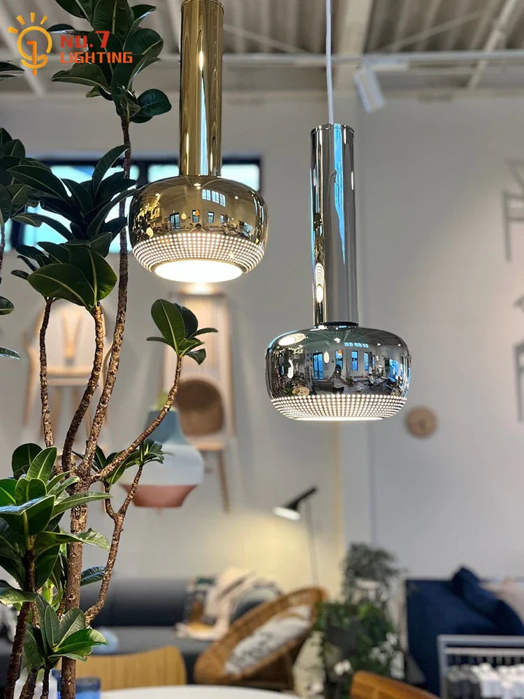 Afralia™ Bauhaus Copper/Chrome Pendant Lights for Living Room, Kitchen Island, Bar, Bedroom&Bathroom