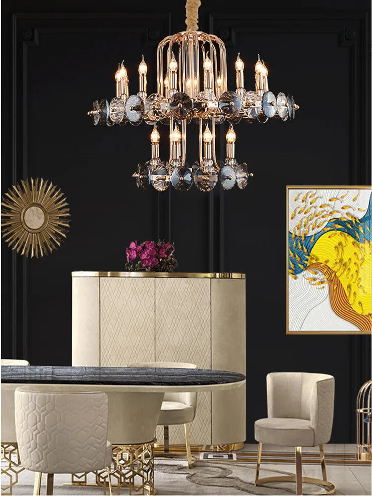Afralia™ Crystal Living Room Chandelier: Luxury European Designer Lighting Fixtures