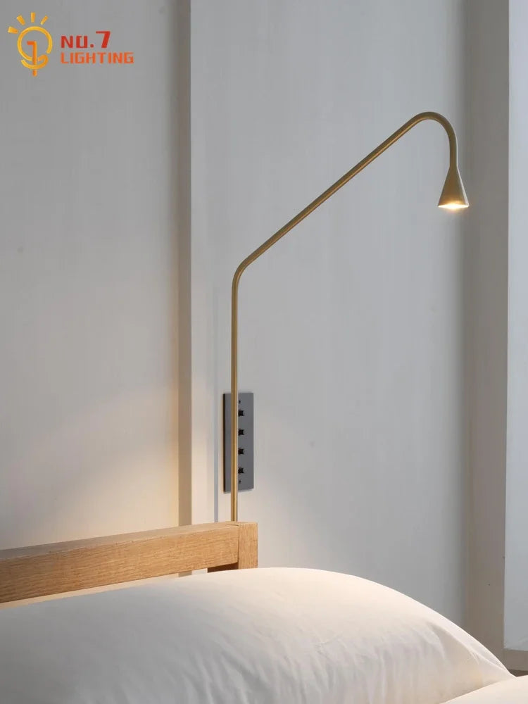 Afralia™ Modern Trizo Swing Arm Wall Lamp LED Indoor Lighting for Living Room Bedroom