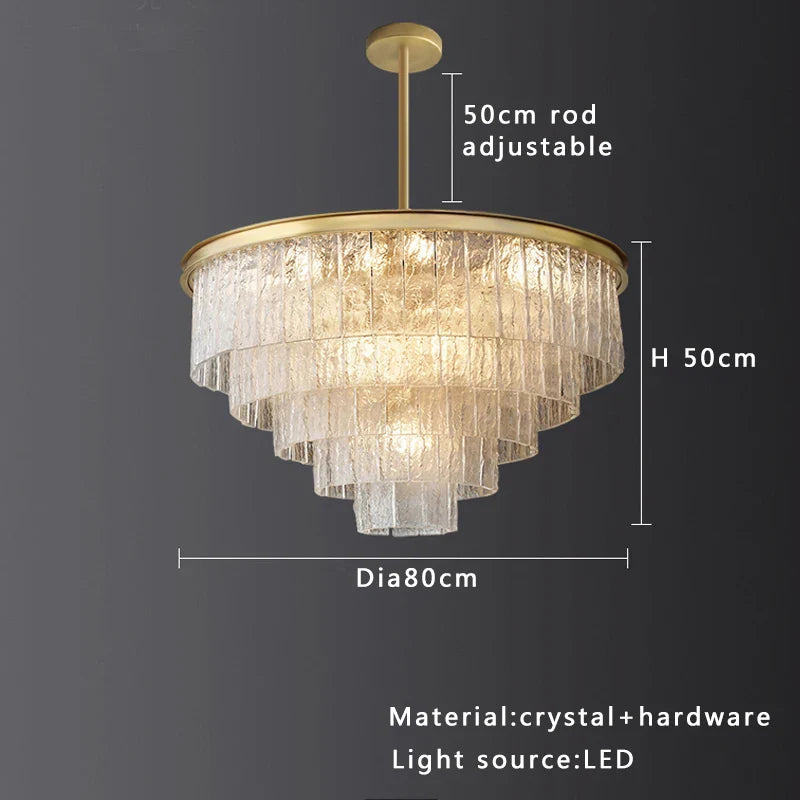 Afralia™ Elegant Crystal Glass Chandelier for Luxury Home Decor