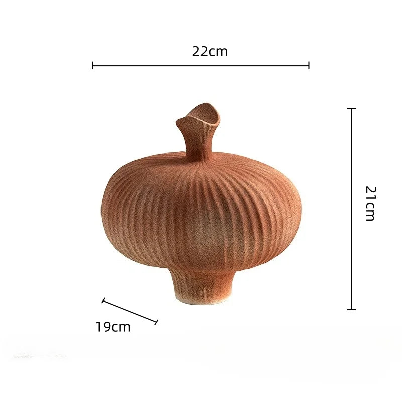 Afralia™ Geometric Abstract Ceramic Flower Vase Bottle - Handcrafted Home Decor Pottery