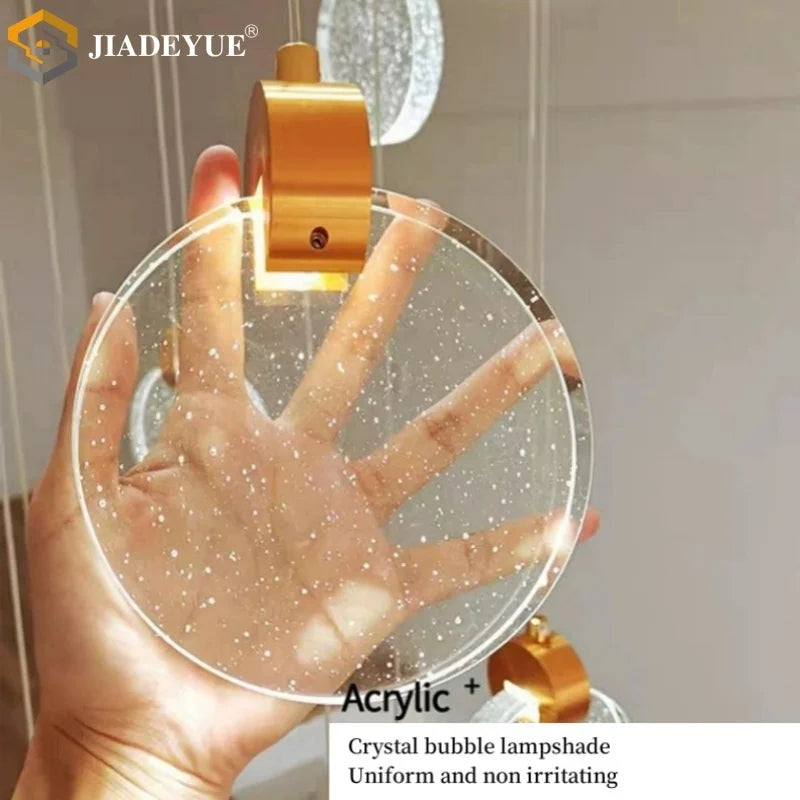 Afralia™ Crystal Spiral Chandelier LED Modern Minimalist Staircase Living Room Light