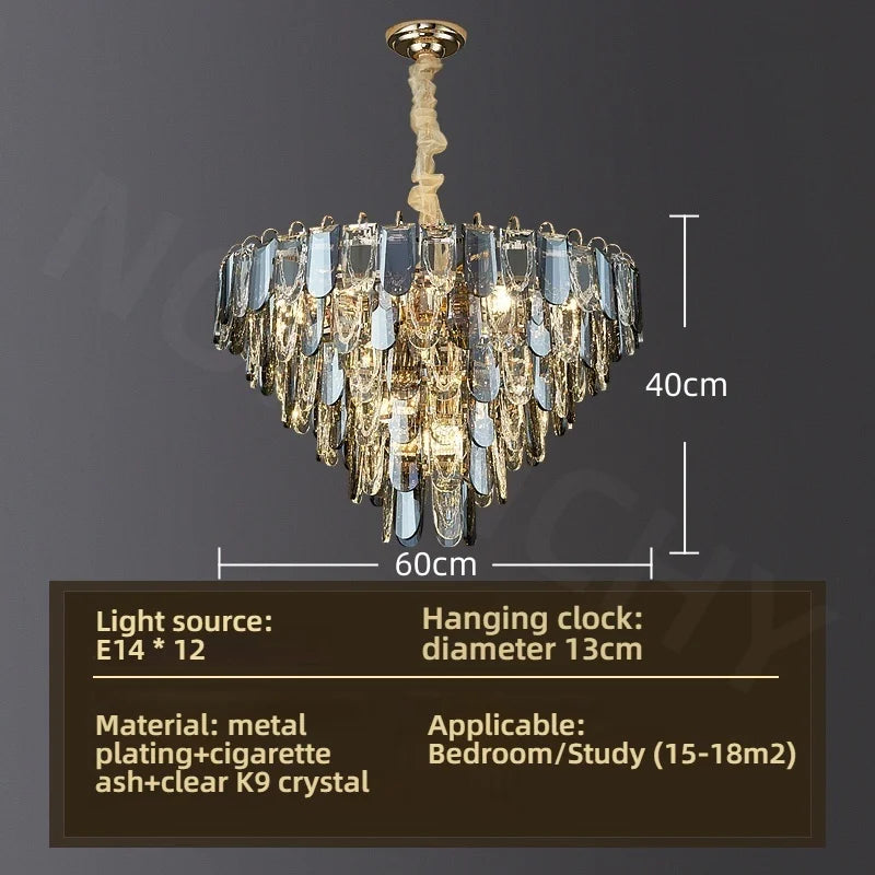 Afralia™ Modern Luxury Crystal Chandelier for Living, Dining & Master Bedroom