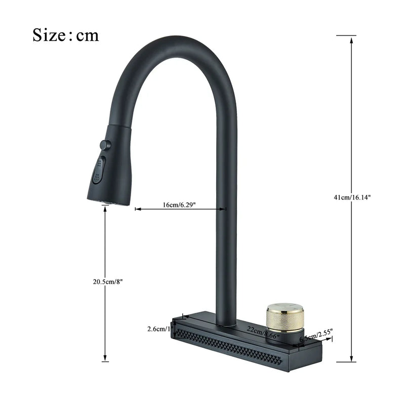 Afralia™ Black Kitchen Faucet 4 Function Brass Single Hole Mixer Deck Mounted