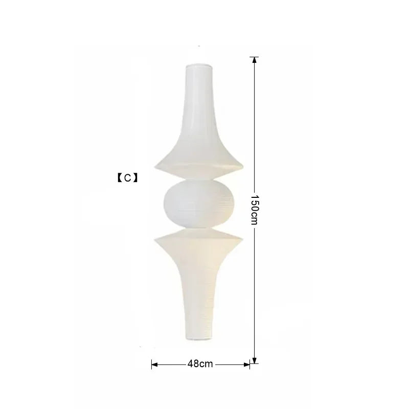 Afralia™ Japanese Wabi Sabi Pendant Light LED E27 Noguchi Akari Rice Paper Ceiling Hanging