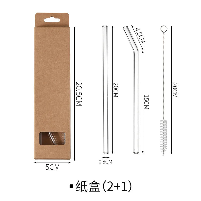Afralia™ Glass Straws: Reusable Eco-Friendly Drinking Straws with Brushes