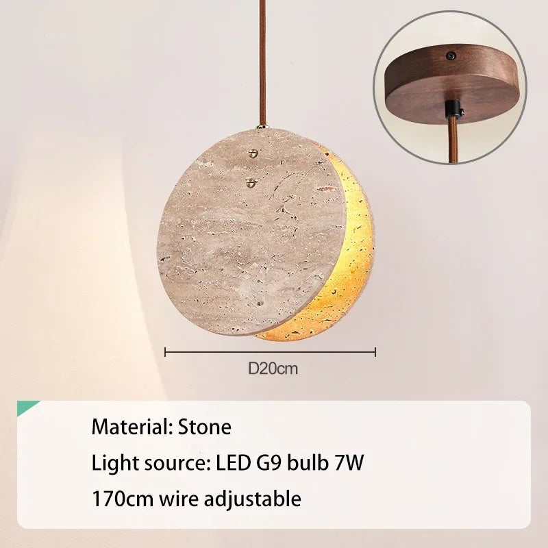 Afralia™ Stone Cream Chandelier: Elegant Pendant Lighting for Bedroom and Beside Tables