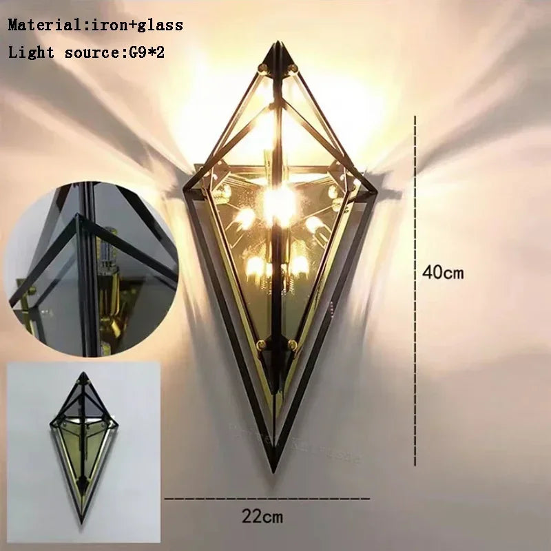 Afralia™ Angular Diamond Glass Chandelier Ceiling Light for Home Decor