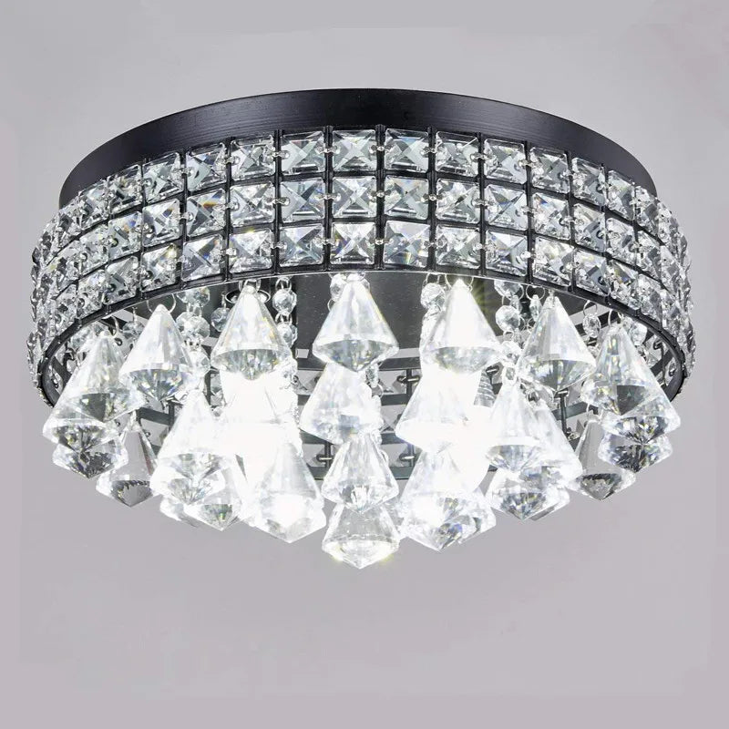 Afralia™ Modern Drum Crystal Chandelier Light Fixture for Home Décor