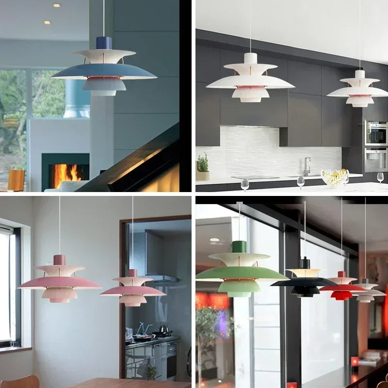 Afralia™ Colorful Umbrella Pendant Light 50cm Led Hanging Lamp for Living Room and Kitchen