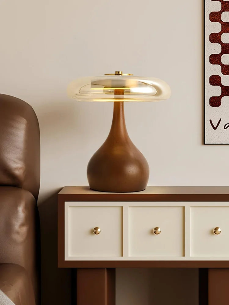 Afralia™ Andi Walnut Table Lamp for Living Room Bedroom Study Hotel Creative French Style