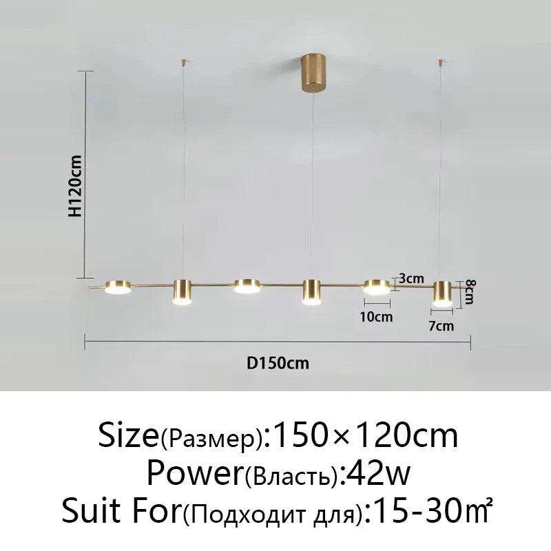 Afralia™ Dimmable LED Ceiling Chandelier for Living Room, Dining, Kitchen - Modern Hanging Light