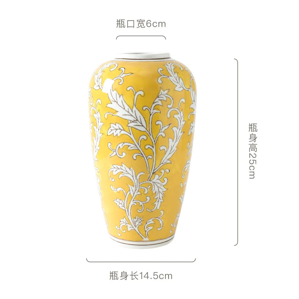 Afralia™ Blue White Porcelain Vase Chinese Retro Home Decor Flower Vase