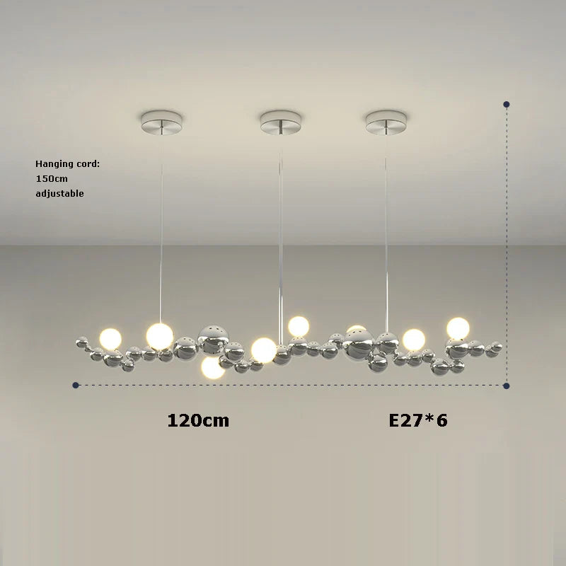 Afralia™ Modern LED Glass Globe Pendant Light, Dining Room Hanging Ceiling Fixture.