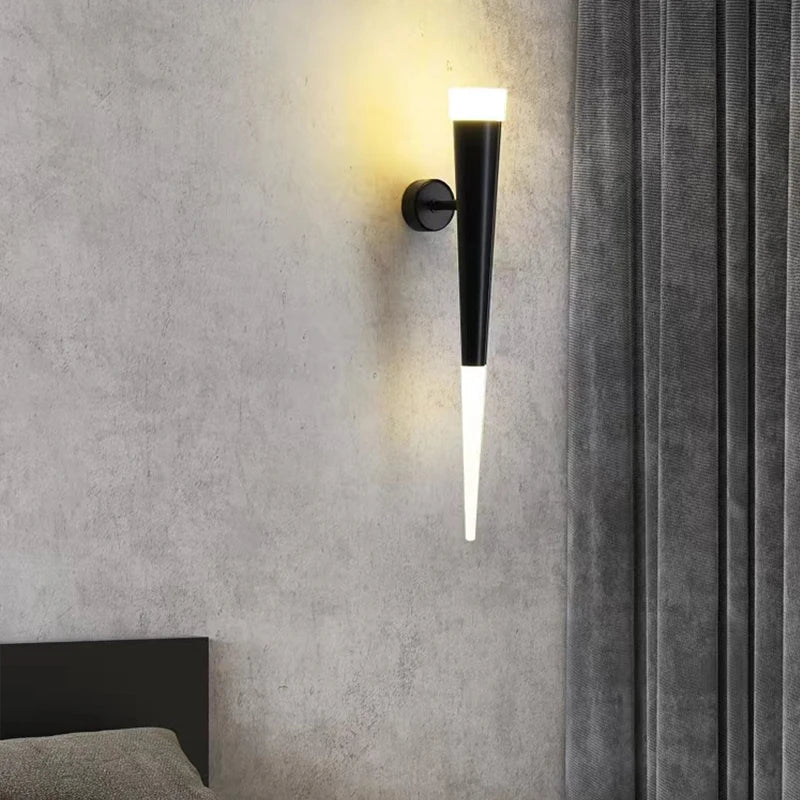 Afralia™ Nordic Acrylic Aluminum Tube LED Wall Lights for Bedroom, Living Room, and Hallway
