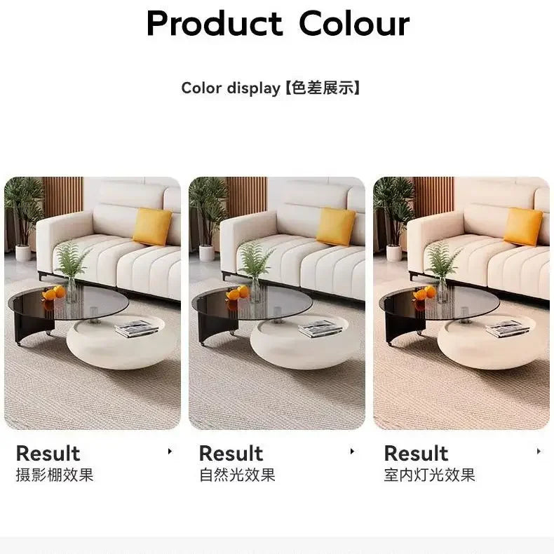 Afralia™ Luxury Tempered Glass Coffee Table - Italian Round High-Grade