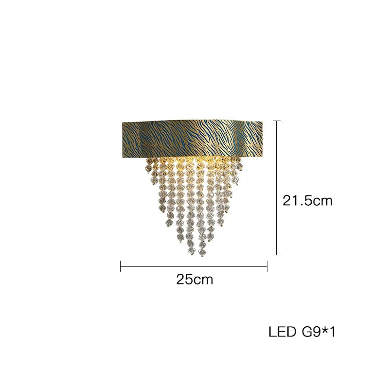 Afralia™ Blue Copper Crystal LED Ceiling Chandelier for Dinning Room