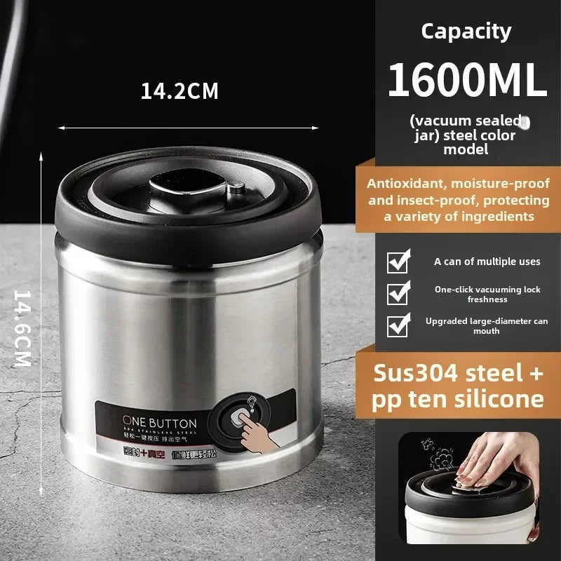 Afralia™ Stainless Steel Airtight Coffee Beans Storage Jar