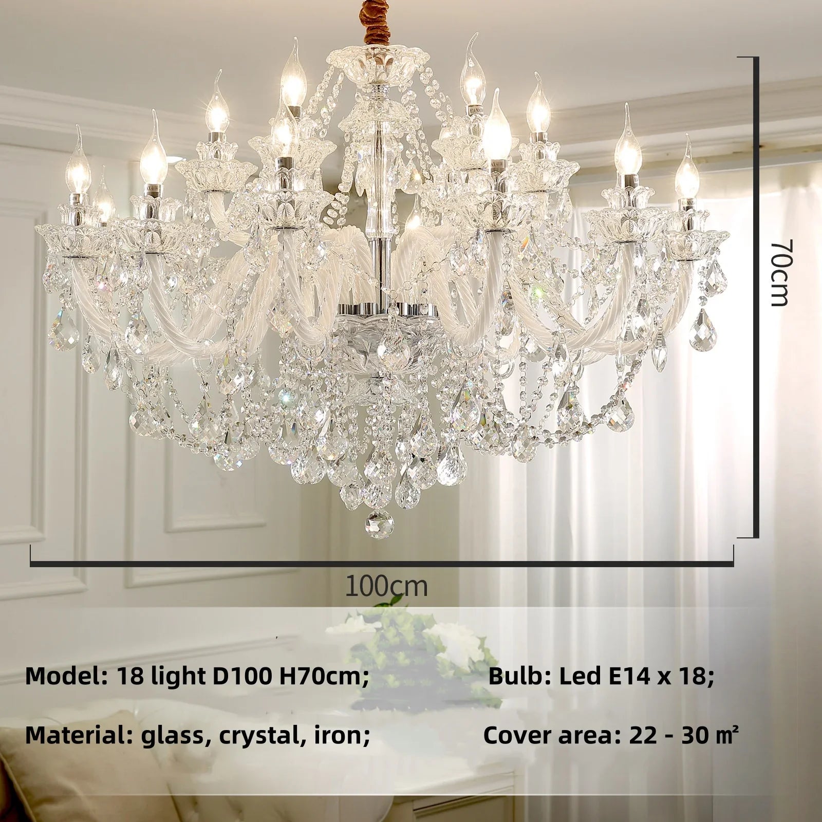 Afralia™ White Glass Chandelier with LED Lights for Living Room and Bedroom