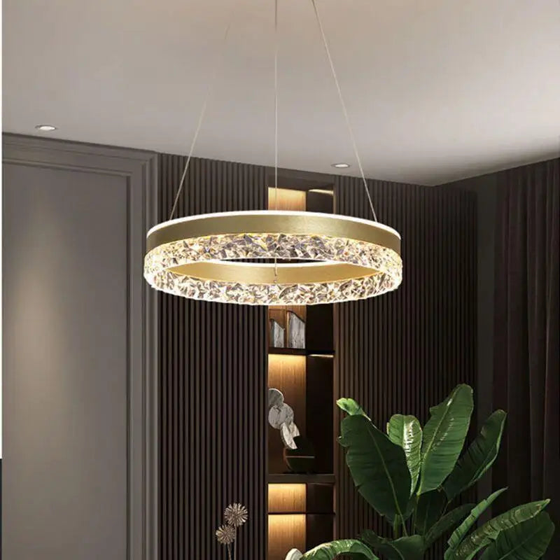 Afralia™ Modern LED Round Ceiling Chandelier for Living Room and Restaurant