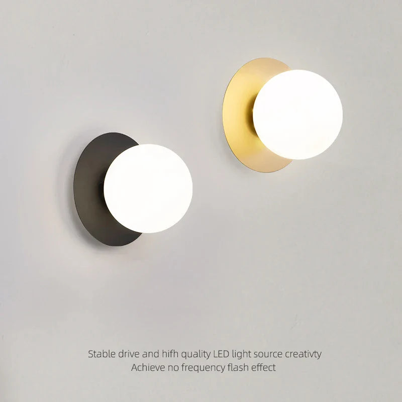 Afralia™ LED Glass Ball Wall Light: Modern Indoor LED Sconce for Home Interior Lighting