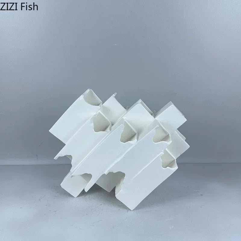 Afralia™ Geometric Ceramic Desk Ornament Minimalism Sculpture Room Decor