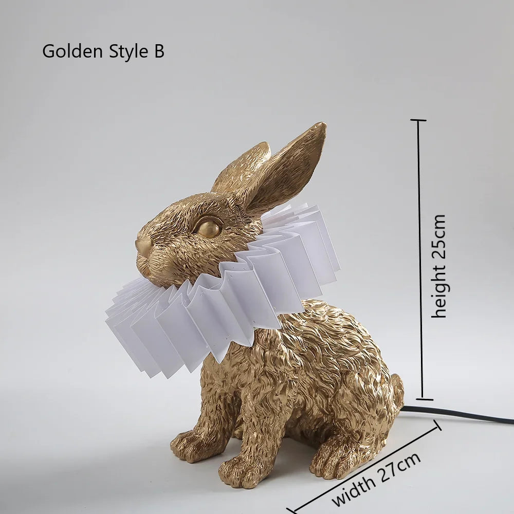 Afralia™ Rabbit LED Table Lamp: Modern Bedroom Bedside Light, Living Room Decor