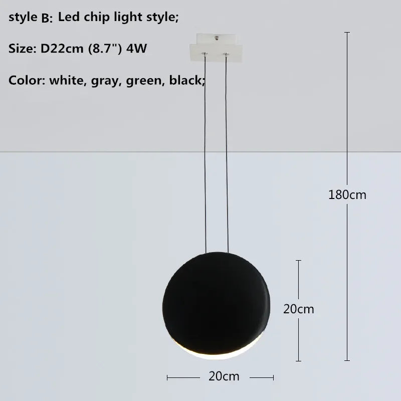 Afralia™ Nordic Bar Modern LED Pendant Light Resin Lustre Dining Room Hanging Lamp