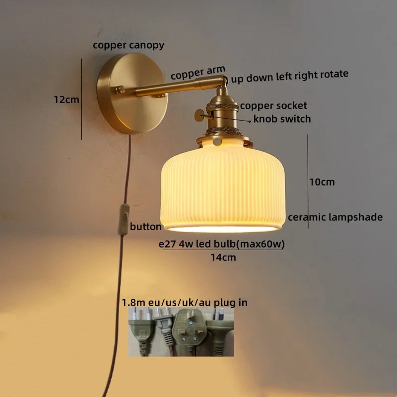 Afralia™ Nordic LED Wall Sconce Pull Chain Switch | Modern Bedroom Living Room Stair Light Fixtures
