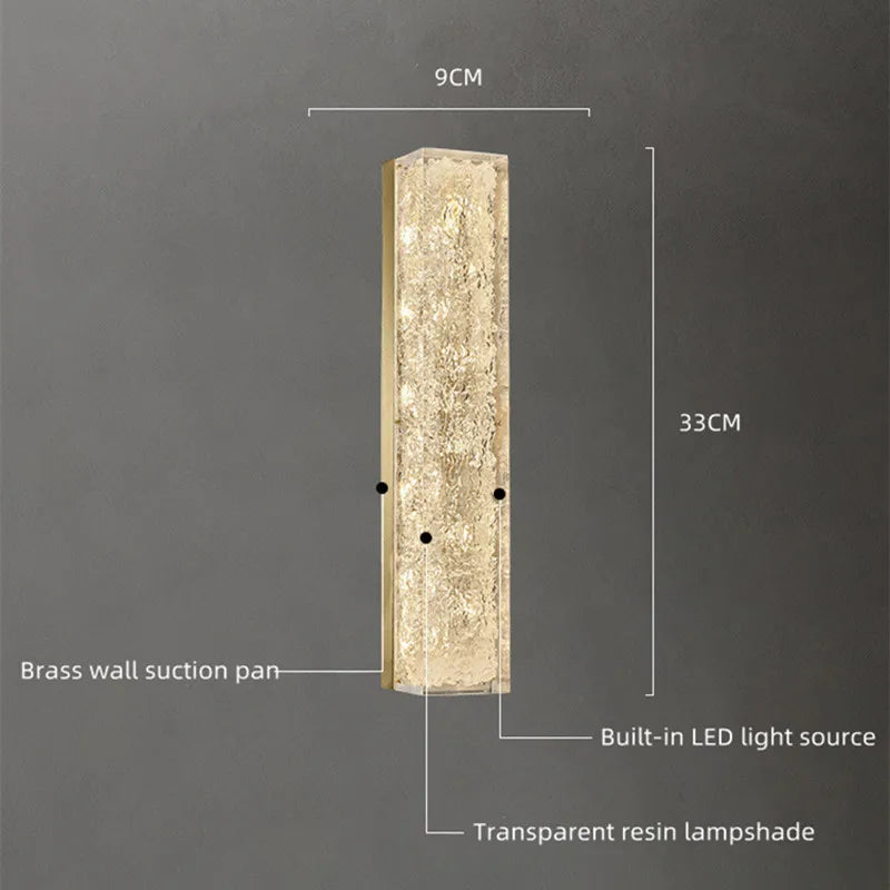 Afralia™ Copper Crystal LED Wall Lamp for Living Room, Postmodern Bedside Light