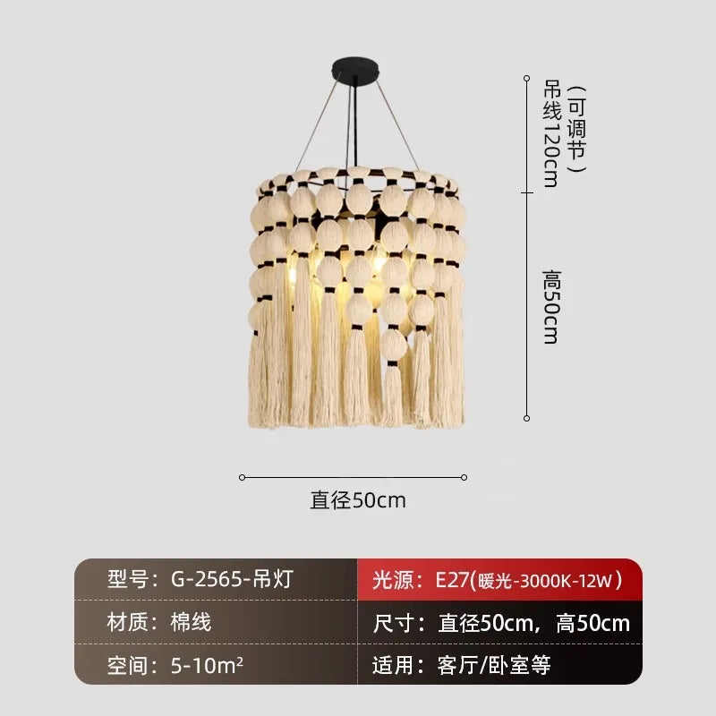 Afralia™ Bohemian Tassel Pendant LED Light for Cozy Atmosphere